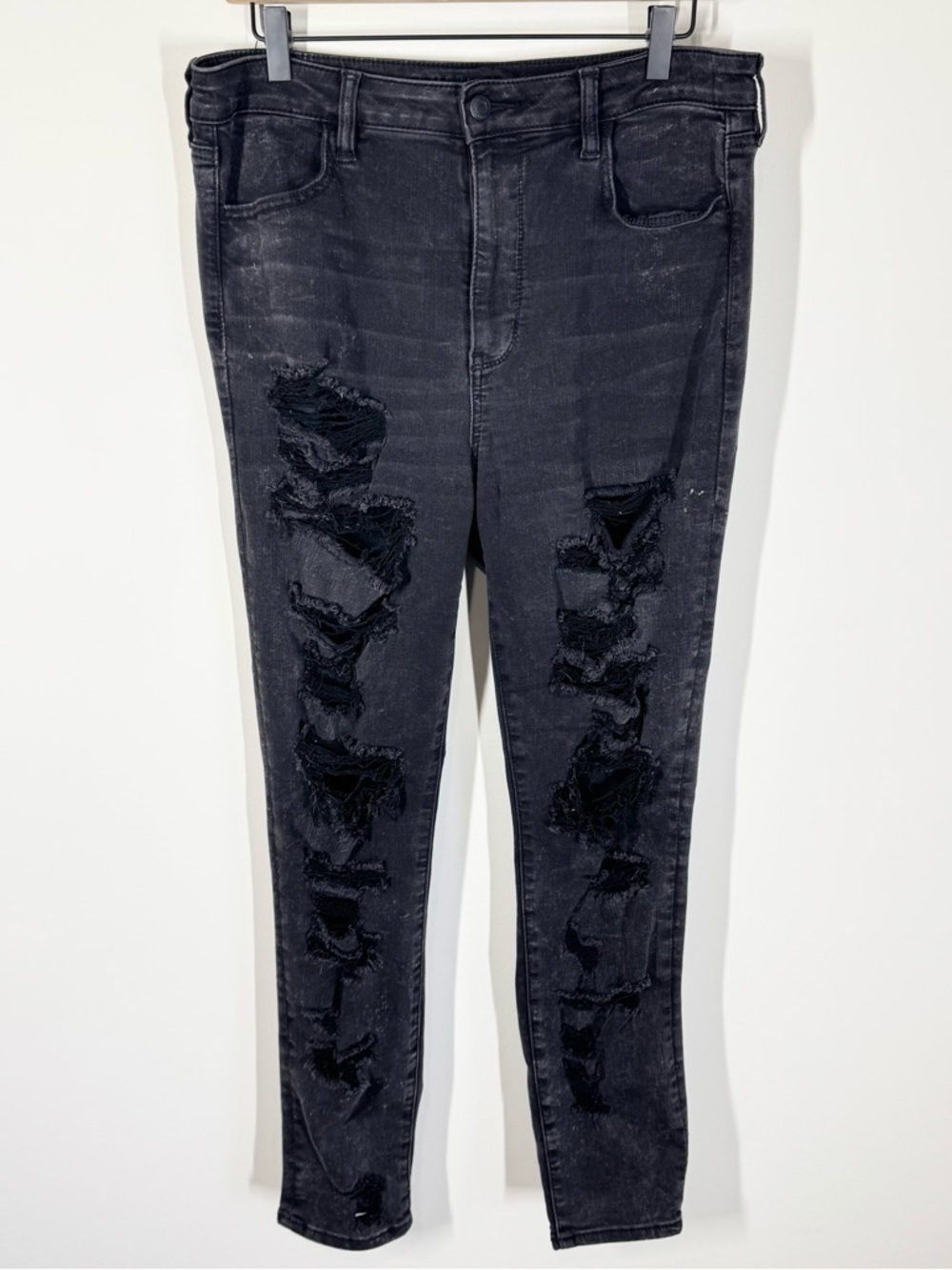 American Eagle Distressed Shredded Jeans Size 14 Festival Alternative Grunge